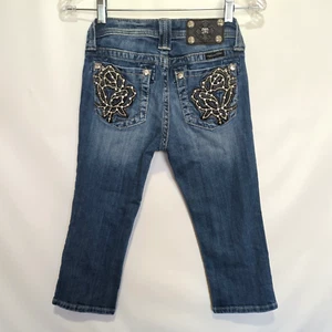 MISS ME Capri Jeans Youth Girls size 14 denim medium wash  JK6080P - Picture 1 of 12