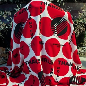 Stella McCartney pure crepe silk fabric Dots Italian silk by the Yard Defect - Picture 1 of 9