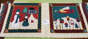 Christmas Snowman Angel Primative Quilting Sewing Pillow Panels 2 Designs 16x16 - Picture 1 of 1