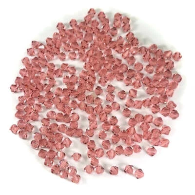 Rose Peach Preciosa Czech Glass Beads MC Bicones lt.padparadscha pink 3mm 4mm 6m - Image 1 of 4