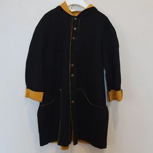 Little Creative Factory girls jacket scuba black yellow long hood 10 snap dsgnr - Picture 1 of 11