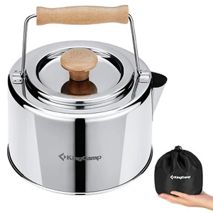 KINGCAMP Teekessel 1,2L Camping Kessel Teekanne Wasserkessel Tee Sieb Pot Stahl - Bild 1 von 7