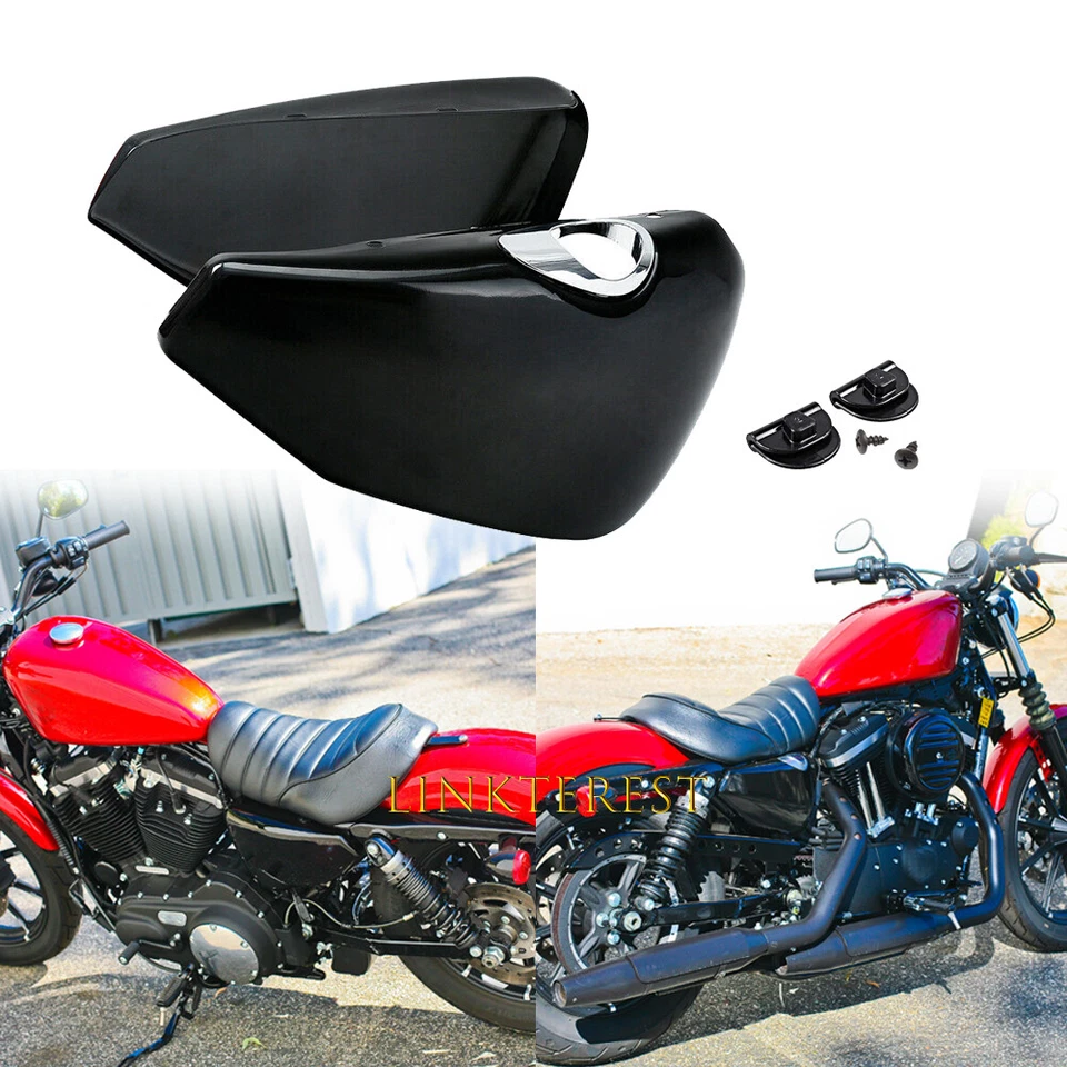 Capa de bateria lateral esquerda direita brilho para Harley Davidson Sportster 883 1200 14-20 - Imagem 1 de 4