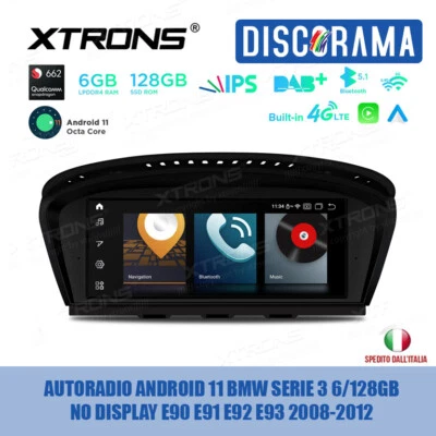AUTORADIO ANDROID 11 BMW SERIE 3 5 6/128GB E90 E60 NAVIGATORE CARPLAY CIC SYSTEM - Immagine 1 di 4