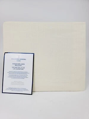 Falda de cama Williams Sonoma Signature de lino falda de cama king 14" caída marfil nueva sin etiquetas  Foto 1 de 4