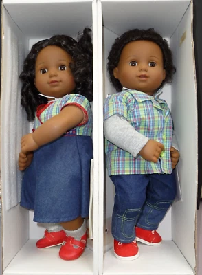 Rare American Girl Bitty Baby Twins African American Boy & Girl w/Book MIB    #u - Image 1 of 4