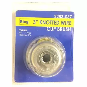 King, 3" KNOTTED WIRE CUP BRUSH, 2283-067, 657807228306 - Picture 1 of 2