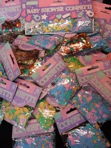 Huge Baby Shower Party Confetti Lot Of 48 Packages Almost 2 Pounds Amscan  - Picture 1 of 11