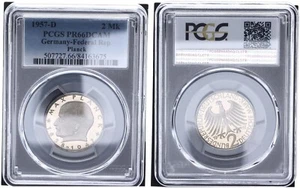 2 DM Commemorative Coin Max Planck 1957 D Polished Plate PCGS PR66DCAM 94468 - Picture 1 of 1