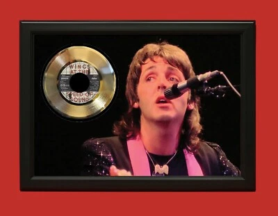 Paul McCartney Silly Love Songs Poster Art Framed 45 Gold Record Display - Image 1 of 4