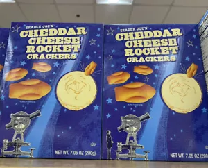 2 Packs Trader Joe's Cheddar Cheese Rocket Crackers 7.05 OZ Each Pack - Picture 1 of 4