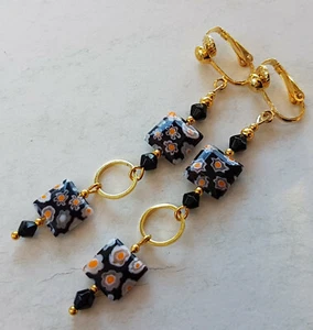 OHRCLIPS CLIPS MILLEFIORI GLASPERLEN  - Bild 1 von 2