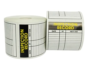 3.5"x5" INSPECTION RECORD Service Date By Due Labels Stickers (2) RLS of 200 EA - Picture 1 of 6