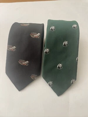 Bert Pulitzer 50-60s GIMBELS East Necktie Tie Coaches And Panda Vintage - Image 1 of 4
