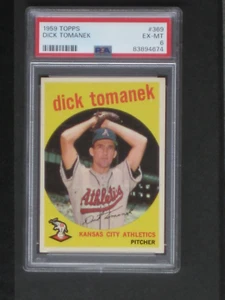 1959 Topps Dick Tomanek # 369 Athletics PSA 6 EX-MT - Imagen 1 de 1