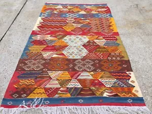 Kilim bereber marroquí, decoración del hogar, casa de campo kelim, boho, atlas, alfombra tribal - Imagen 1 de 1