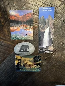 VTG Rockies Fridge Magnet 4 Lot Jackson Hole, Vail, Rocky Mountain & Yellowstone - Picture 1 of 2