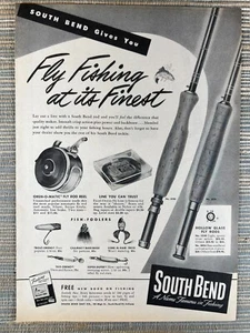 South Bend Bait Company Fly Fishing Tackle Lures Reel IN 1953 Vintage Print Ad - Picture 1 of 1