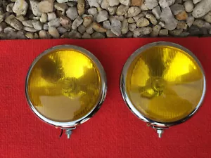 2x Fari NUOVI H3 Ø 151mm Gialli Mercedes W121 W120 W108 W109 W110 W111 W112 - Foto 1 di 12