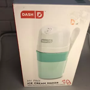 Sorbete para helado yogur Dash My Pint aguamarina y blanca con cuchara mezcladora - Imagen 1 de 6