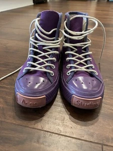 Acne Studios high top tumbled tag sneakers (Women size 7) - Picture 1 of 6