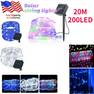 Solar Power 72FT 200LED Rope String Fairy Lights Outdoor Garden Patio Waterproof - Picture 1 of 18