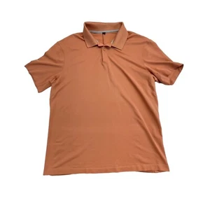 Lululemon Mens Polo Shirt Size XL Orange Short Sleeve Performance Activewear - Picture 1 of 14