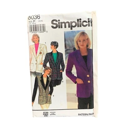 Vintage Simplicity Womens Blazer Sewing Pattern 8036 Size 12 14 16 uncut - Image 1 of 4