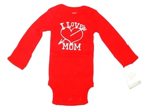 Oshkosh~Langarmbody~USA~Babybody~62-68~Herz~Spruch~rot~I love Mom~unisex~ - Bild 1 von 1