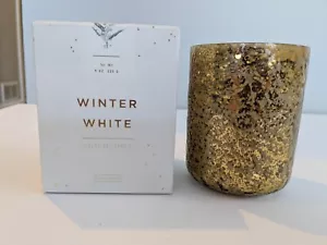 NIB Illume - Winter White Boxed Crackle Glass Soy Candle Cypress & White Amber - Picture 1 of 5
