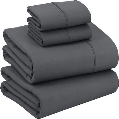 1800 Series 4 Piece Microfiber Bed Sheet Set Ultra Soft Hotel Deep Pocket Sheet - Image 1 of 2