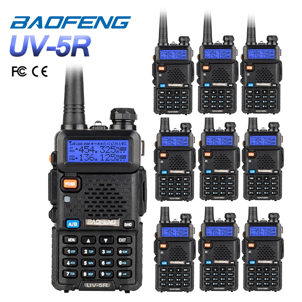 10x Baofeng UV-5R V/UHF 2m/70cm Transceptor CTCSS Doble Banda FM Ham Radio Bidireccional Foto 1 de 4