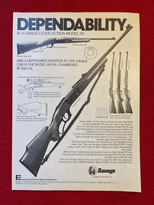 Savage 1978 Print Ad Dependability 99-358, 99-CD Lever Action Ad - Picture 1 of 2