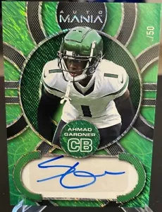 AHMAD ""SALSA"" GARDNER 2022 WILD CARD AUTO MANÍA RC COLOR PARTIDO DE NUEVA YORK JETS/50 - Imagen 1 de 2