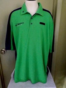 WALT DISNEY WORLD GOLF CAST MEMBER UNIFORM SHIRT * L * GREEN WORLDWIDE SERVICES - Picture 1 of 9