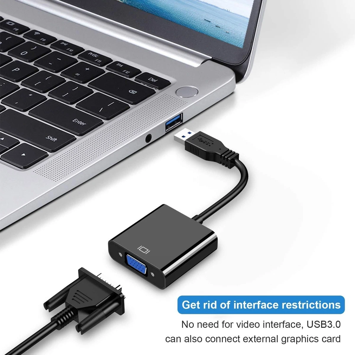 External Video Graphics Card USB To VGA Adapter - For PC & Mac ...