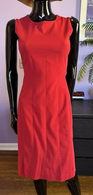 Prada Red Sheath Pencil Cocktail Dress Size 40 US4 - Image 1 of 4