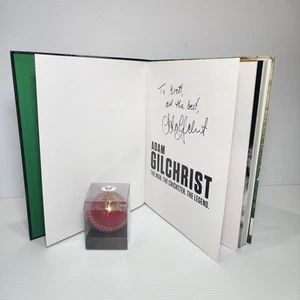 Signed Adam Gilchrist The Man The Cricketer Book and Rare Leather Cricket Ball - Picture 1 of 20