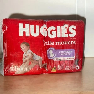 Huggies Little Movers Diapers Size 5 Jumbo Pack 60 ct - Picture 1 of 9