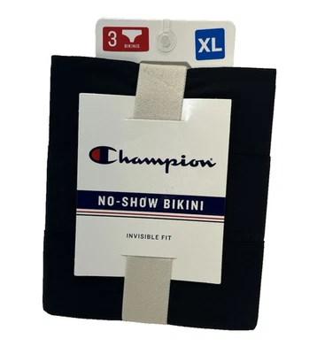 Bragas de bikini Champion Invisible Fit No Show XL negras nuevas con etiquetas Foto 1 de 4