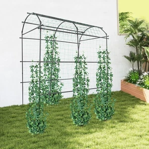 Großer Gartenbogen, Gartenspalier für Kletterpflanzen, Klettergerüst mit Netz - Bild 1 von 19
