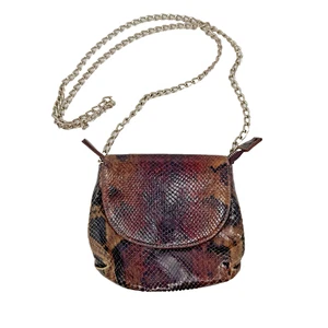 Vintage Banana Republic Mini Crossbody Schlangenmuster Leder 26" Kettenriemen - Bild 1 von 22