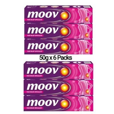 6X Moov Crema Alivio Rápido del Dolor Fórmula Aceite Nilgiri 100% Ayurvédico - 50 g SF Foto 1 de 4