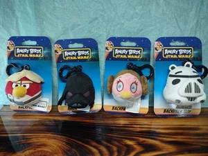 4 Angry Birds Star Wars Backpack Clips Darth Vader Princess Leia Trooper Luke - Picture 1 of 7