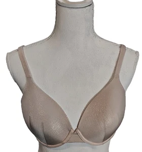 Women's Victoria's Secret Uplift Sleek Minimalist Glitter Nude Bra Size 34D - Picture 1 of 6
