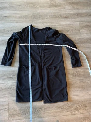 NAU Open Front Women Cardigan Long Sleeve Large Pockets Black - Image 1 of 4