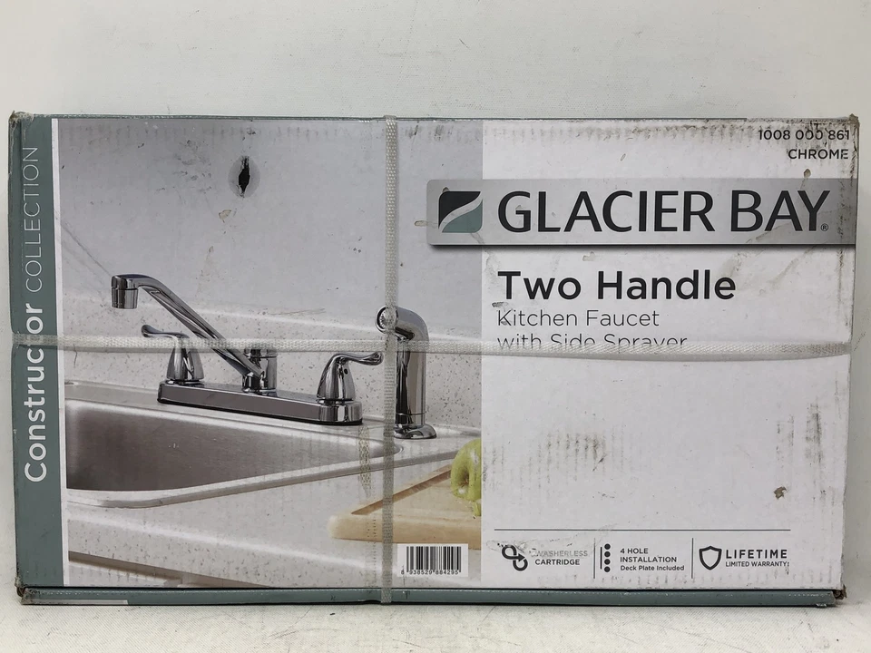 Glacier Bay Constructor Kitchen Faucet with Side Sprayer Chrome HD670099-1B01