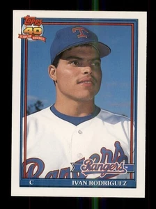 Topps 1991 negociado #101T Ivan Rodríguez novato radiocontrol Texas Rangers - Imagen 1 de 2