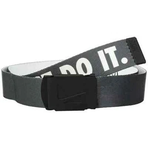 NIKE GOLF HERREN JUST DO IT WENDE-WEBGÜRTEL DUNKELGRAU/WEISS PASST BIS 42 NEU MIT ETIKETT - Bild 1 von 2
