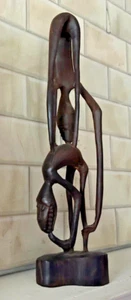 Escultura tallada de ébano Maconde Shitani. Demonios contorsionados de cultura y guerra. - Imagen 1 de 11